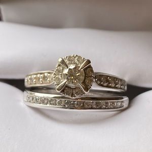 Wedding Set: Helzberg Diamond Engagement Ring and NEW Wedding Channel Band